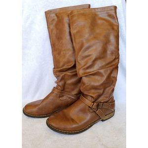 Korrine Brown Knee-High Boot with Zipper